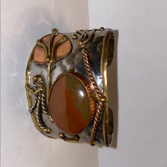 Mixed metal cuff bracelets and ring set - Picture 4 of 13